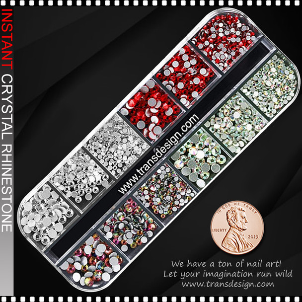 RHINESTONE CRYSTAL Round, Assorted Color Over 600/Case