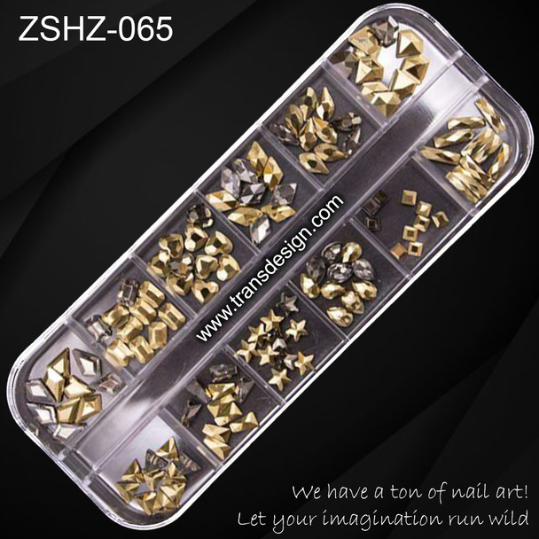 RHINESTONE Gold/Gun Metal 120/Case #ZSHZ-065