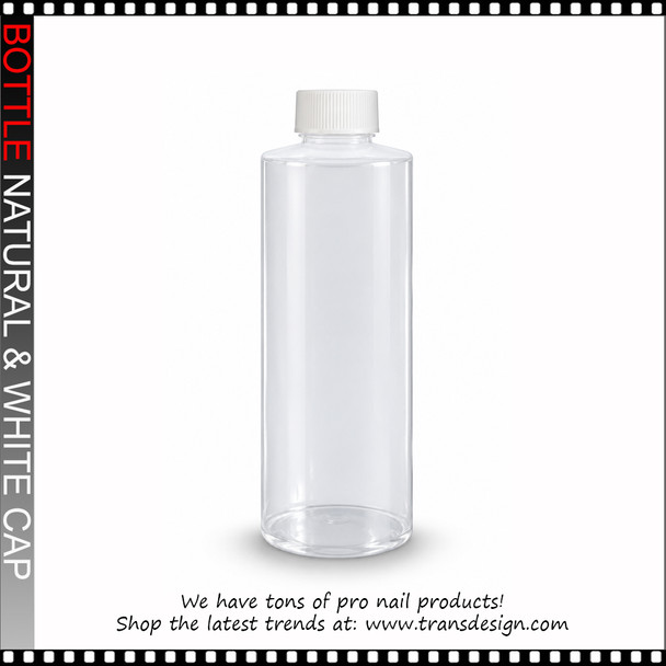 BOTTLE Natural HDPE with White Cap 16oz.