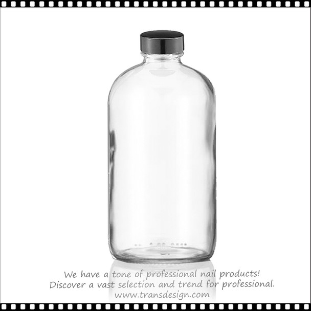 BOTTLE GLASS Clear Boston 16oz.