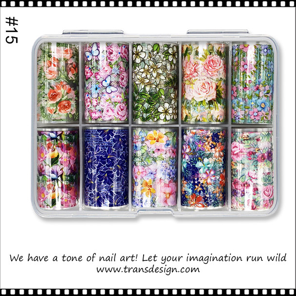 INSTANT FOIL Assorted Flower, 10 Rolls/Case #15