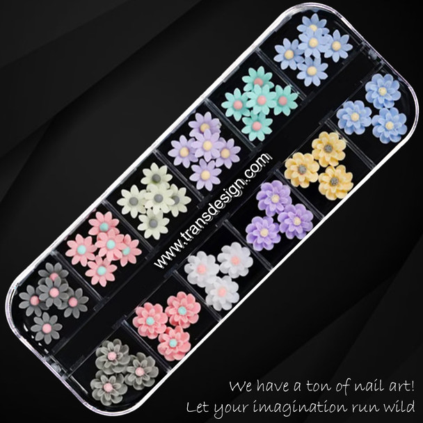 NAIL CHARM RESIN Flower Assorted Color Case ST-28