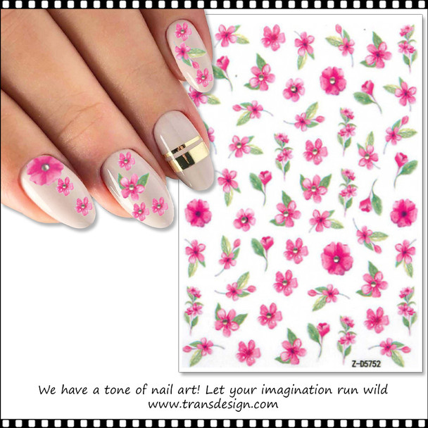 NAIL STICKER Spring,  Pink Flower #Z-D5752
