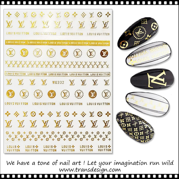 NAIL STICKER Brands Name, Gold LOUIS VUITTON #WG332