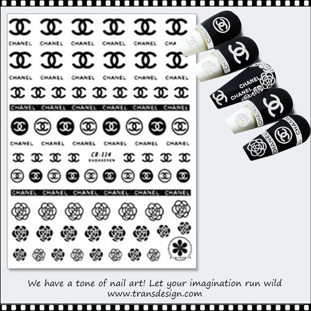 NAIL STICKER Brands Name, Black CHANEL #CB-114