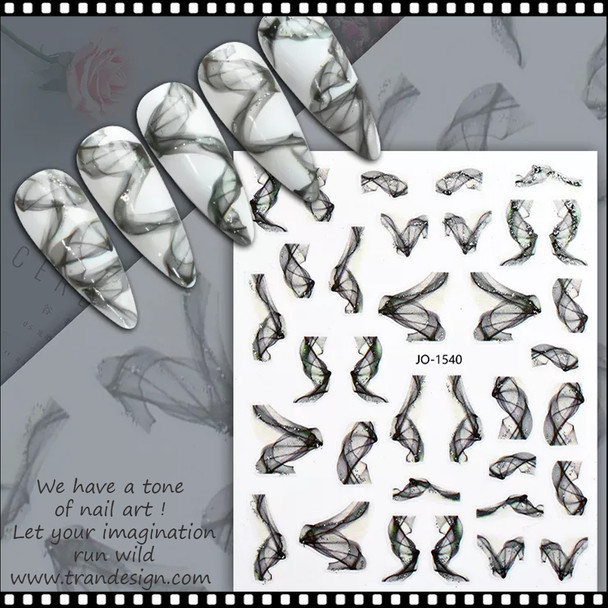 NAIL STICKER Abstraction, Black Smoke #JO-1540