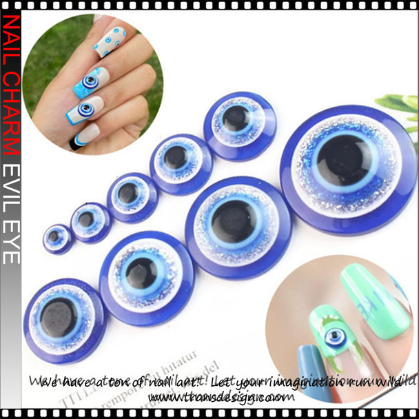 NAILS CHARMS Evil Eye Cabochons Stink Eye 48/Case