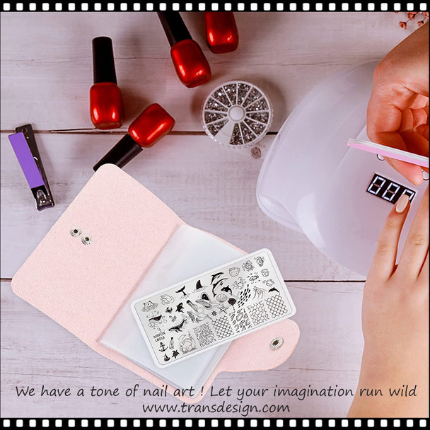 NAIL STAMPING PLATE Holder Case, Pink