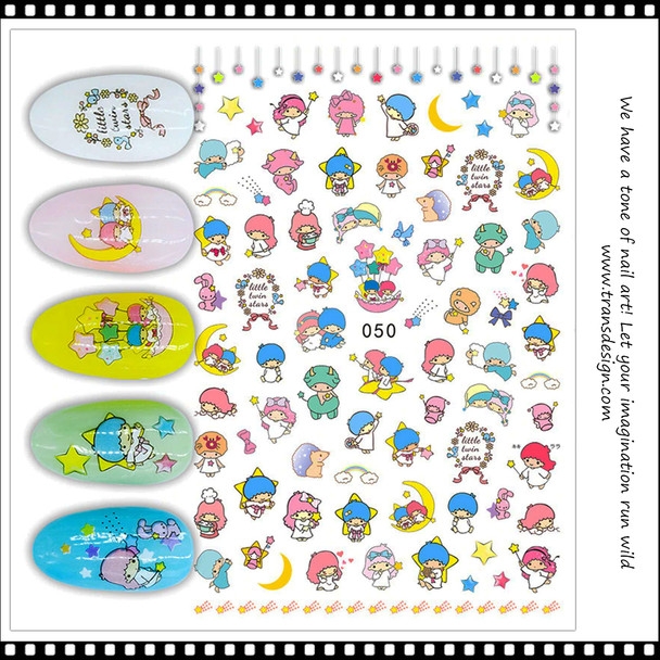 NAIL STICKER Cartoon, Little Twin Stars #EB050