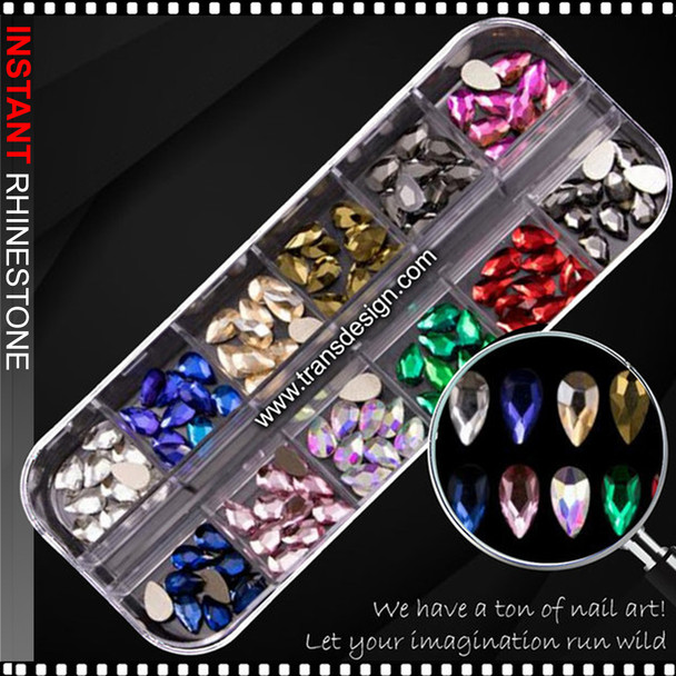 RHINESTONE CRYSTAL Teardrop Assorted Color 120/Case #ZSH-055