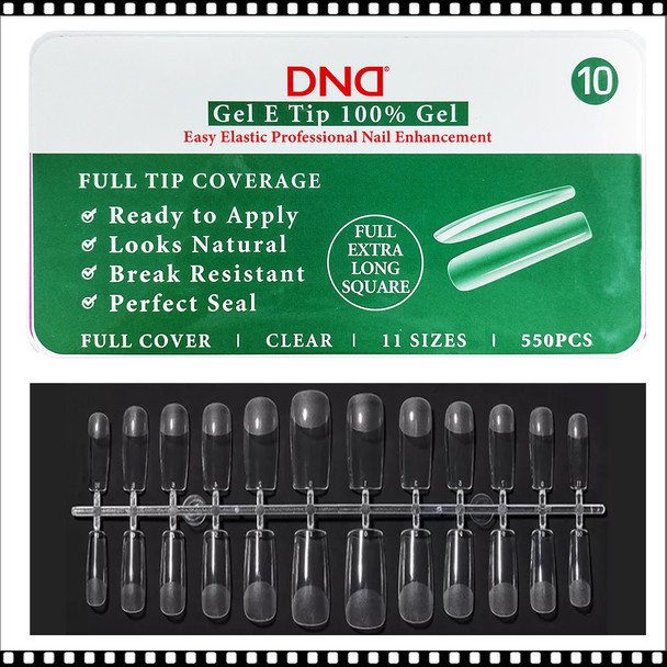 DND Gel E Tips Full Extra Long Square 550pcs.