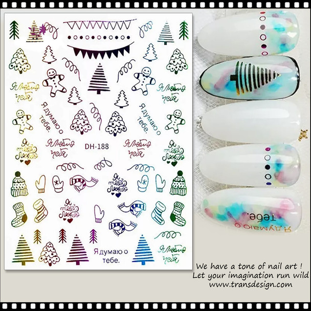 NAIL STICKER Christmas, Hologram Decoration #DH-188