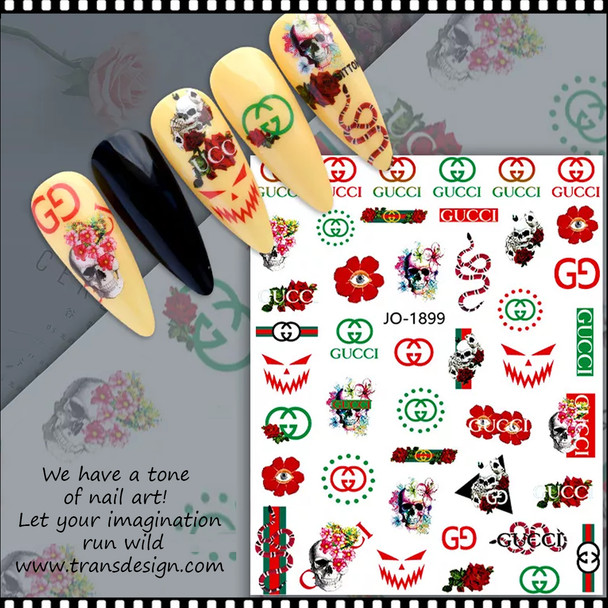 NAIL STICKER Brands Name, GUCCI, Halloween #JO-1899