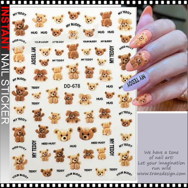 NAIL STICKER Cartoon, My Teddy #DD-678