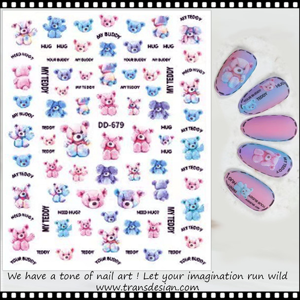 NAIL STICKER Cartoon, My Teddy #DD-679