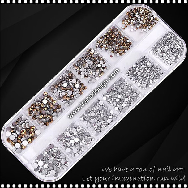 RHINESTONE CRYSTAL Assorted Gold & Silver 1299-07