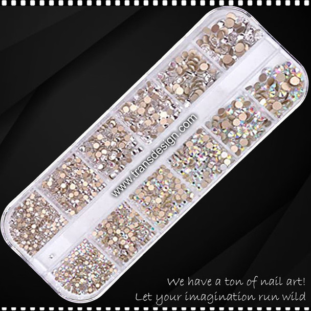 RHINESTONE CRYSTAL AB & Clear  Assorted/Case FXCB-09