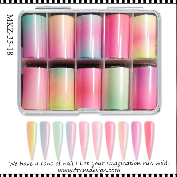 INSTANT FOIL Assorted Holographic Color, 10 Rolls/Case #MKZ-35-18