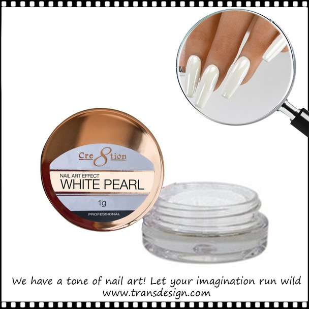 CRE8TION White Pearl Nail Art 1g.