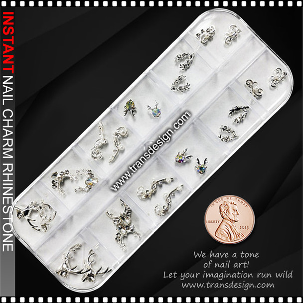 NAIL CHARM RHINESTONE Assorted 24/Grid #7540
