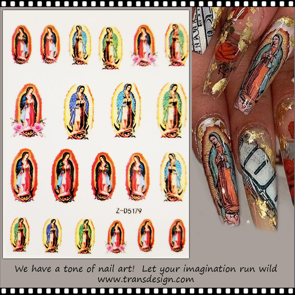 NAIL STICKER Religions, Lady of Guadalupe #Z-D5179