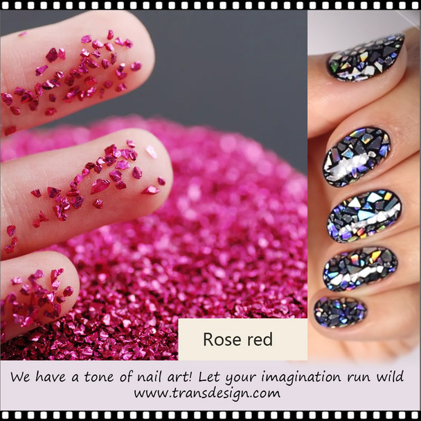 CRYSTAL CRUSHED Metallic Rose Red 1oz.