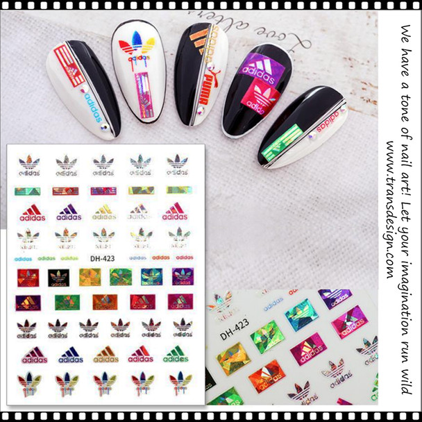 NAIL STICKER Brands Name, Hologram ADIDAS #DH-423