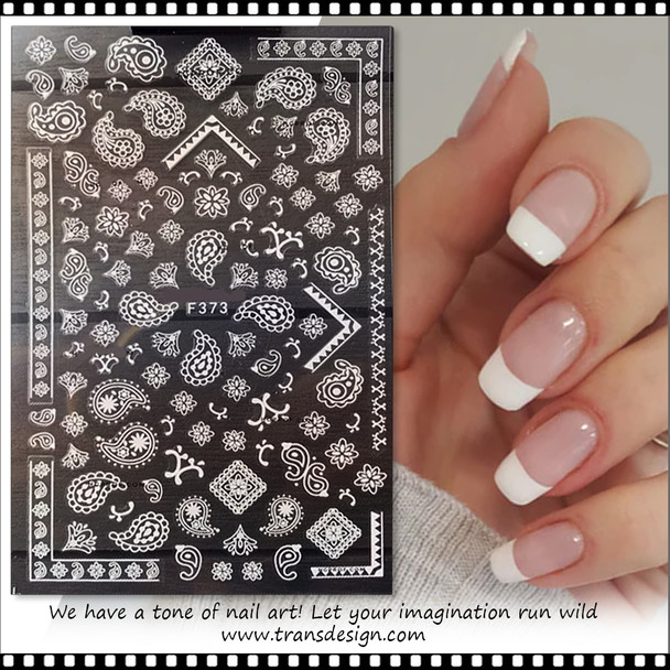 NAIL STICKER Frame, Silver Hologram Glitter Classic Design #F373