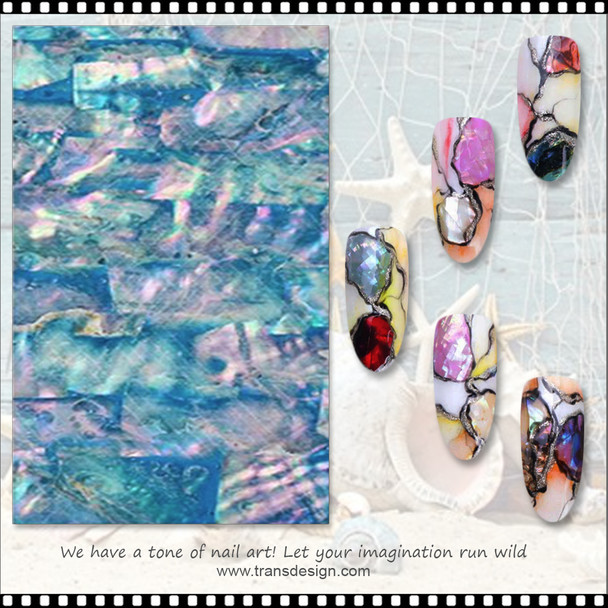 NAIL STICKER Seashell, Blue Mussels #7