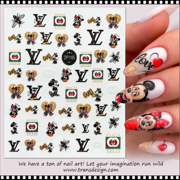 NAIL STICKER Brands Name, LOUIS VUITTON, GUCCI & MICKEY #DP1165