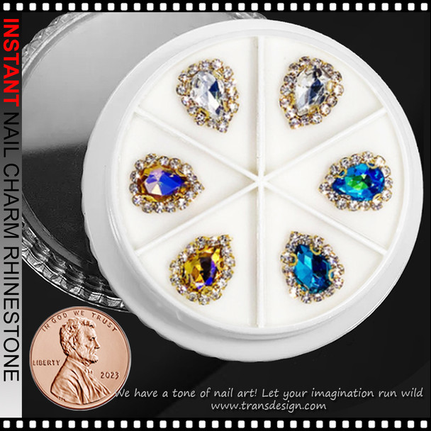 NAIL CHARM RHINESTONE Tear Drop 6/Case  #2