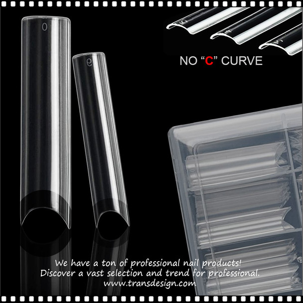 INSTANT NAIL TIP 4X-Long No C, Square, Half Moon, Clear 500/Case