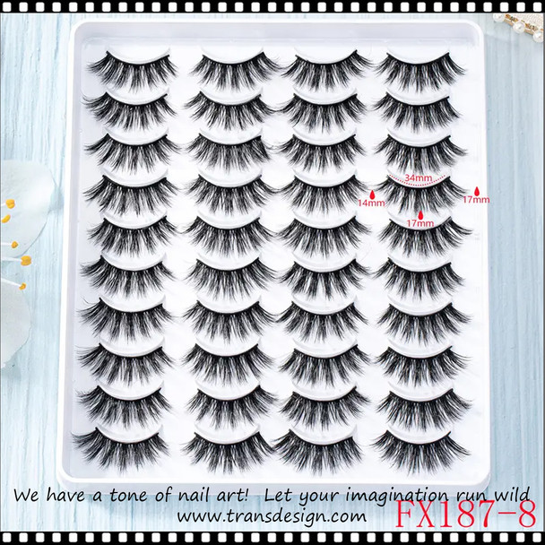EYELASHES 6D Fluffy Mink Natural Looking 20/Pairs #FX187-8