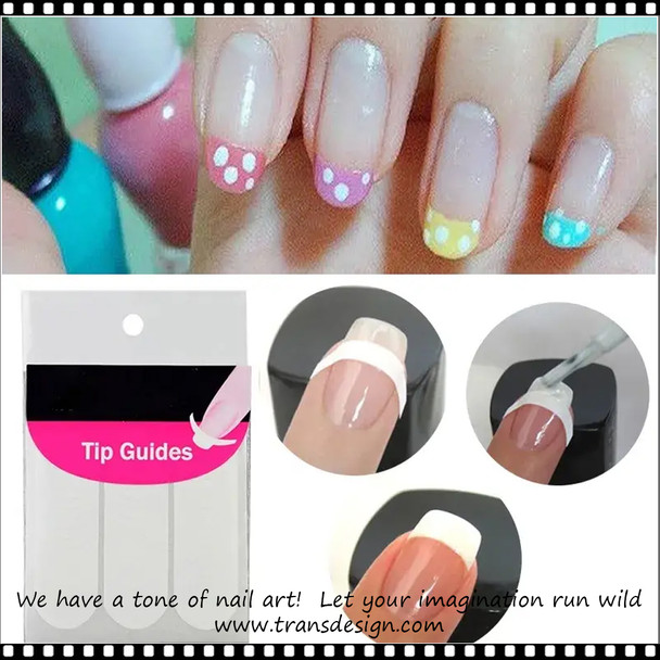 NAIL ART French Manicure Tips Guide 10 Sheets