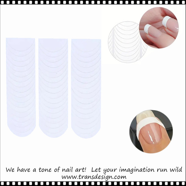 FRENCH MANICURE Guides Self-Adhesive Moon Shaped 144 Pcs