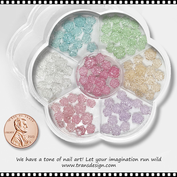 NAIL CHARM RESIN Pearl Rose 100/Case