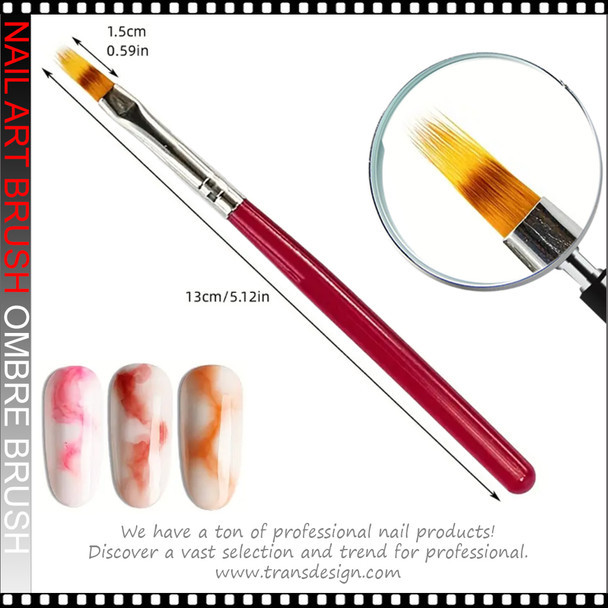OMBRE BRUSH Nail Art Red Handle * OMBRE BRUSH Nail Art Red Handle *