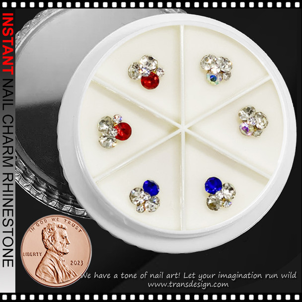 NAIL CHARM RHINESTONE Assorted Medium Design 6/Case #2