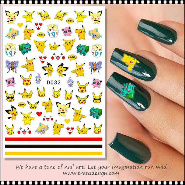 NAIL STICKER Cartoon POKEMON #D032