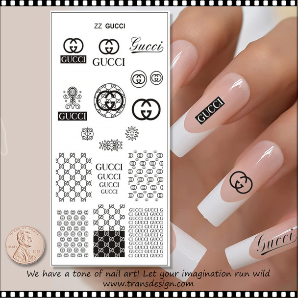 NAIL STAMPING Plate Brands Name #ZZ GUCCI