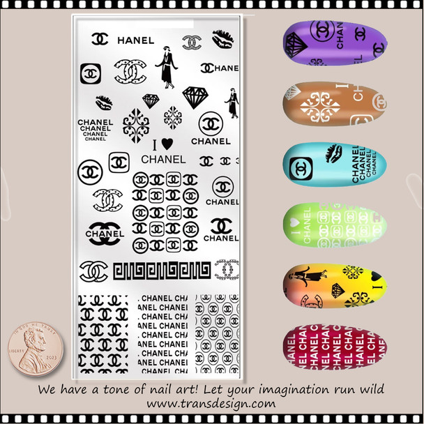 NAIL STAMPING Plate Brands Name #L020