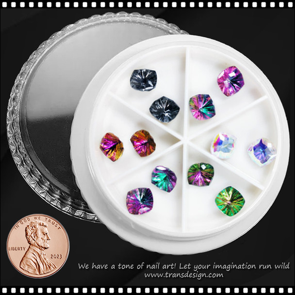 NAIL CHARM RHINESTONE Fat Square 12/Case #2