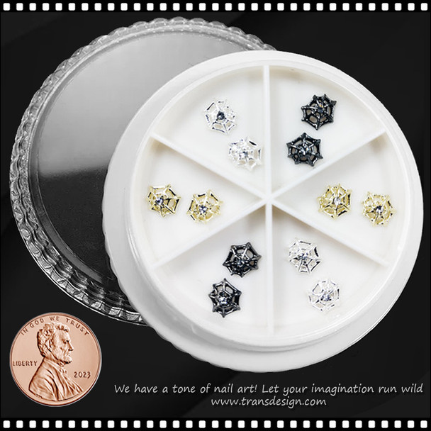 NAIL CHARM ALLOY Spider Web 12/Wheel