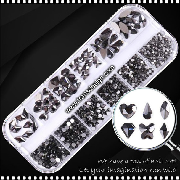 RHINESTONE CRYSTAL Jet Diamond 12/Case ZSH-216