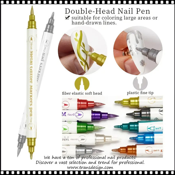 Double-headed Metal Glitter Marker Pen 10/Pack