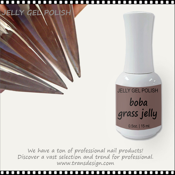 INSTANT Jelly Gel Polish, Boba Grass Jelly 0.5oz.