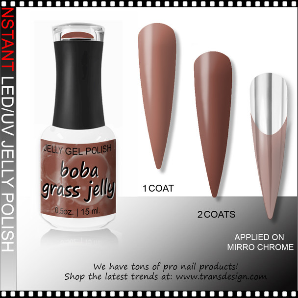 INSTANT Jelly Gel Polish, Boba Grass Jelly 0.5oz.