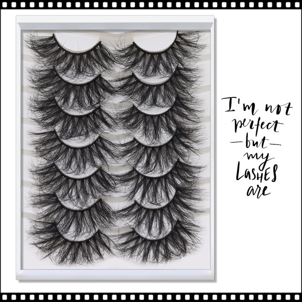 INSTANT EYELASH Deep Fried Doll Eye Style, D-Curl,  Voluminous Curly Criss-Cross Lashes, 7 Pairs/Pack  # XFC-009