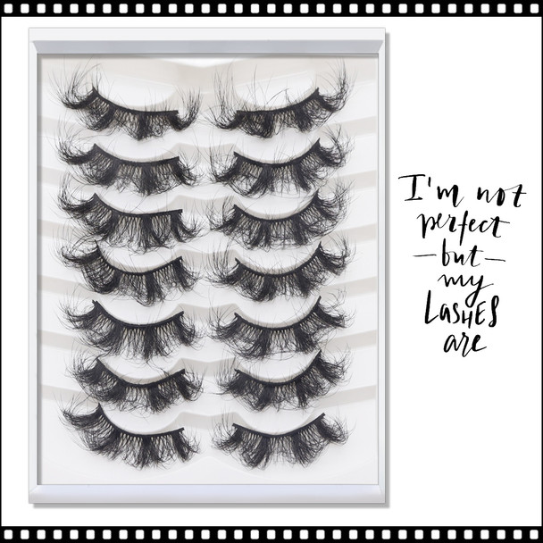 INSTANT EYELASH Deep Fried Open Eye Style, D-Curl,  Voluminous Curly Cluster  Lashes, 7 Pairs/Pack  #XFC-016