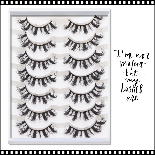 INSTANT EYELASH Deep Fried Rounded Style, D-Curl,  Cluster Lashes, 7 Pairs/Pack  #XFD-001